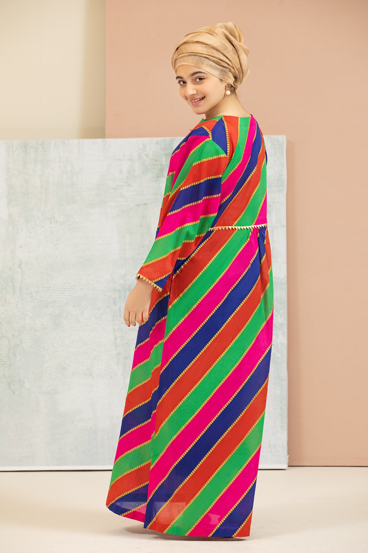 DS21-128-Printed Lawn Kids Fustaan