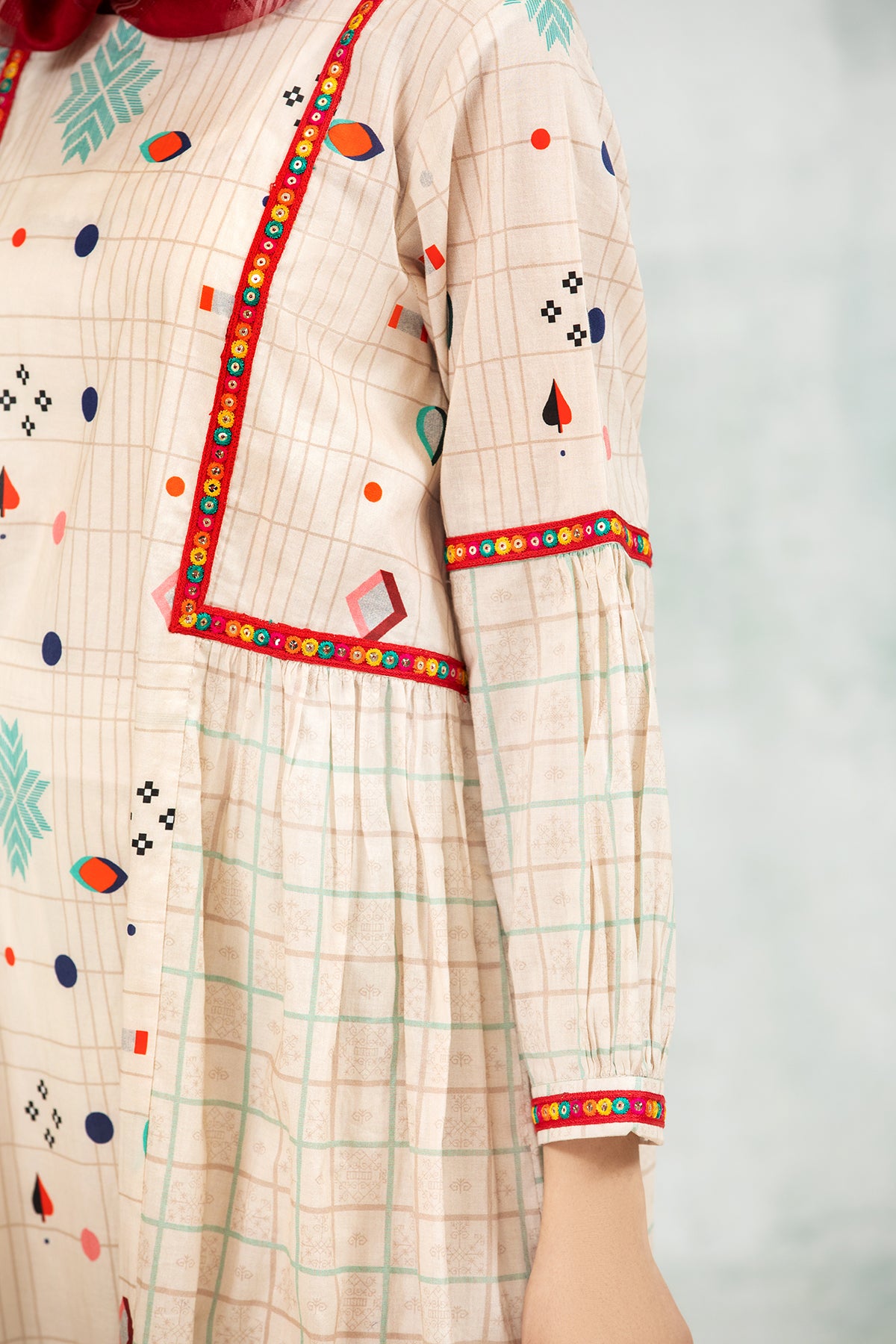 DS21-130-Printed Lawn Fustaan