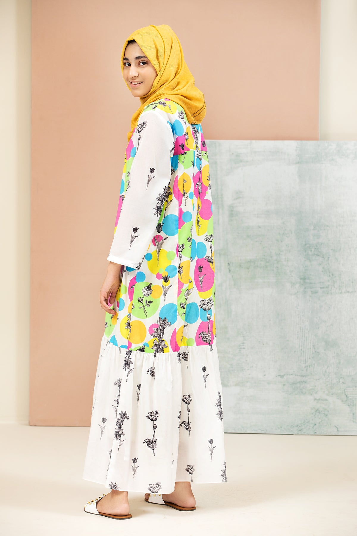 DS21-132 Mix & Match Printed Lawn Kids Fustaan