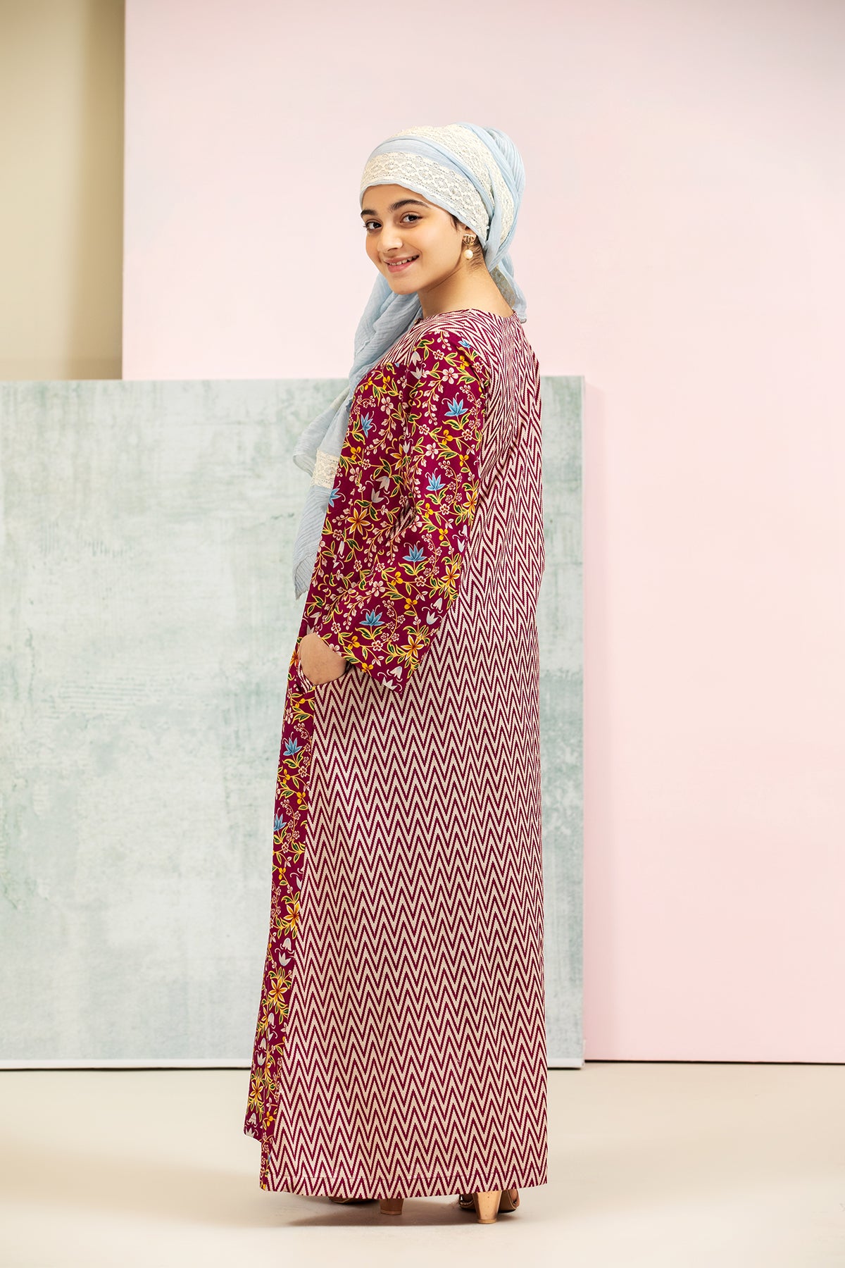 DS21-134-Printed Lawn Fustaan