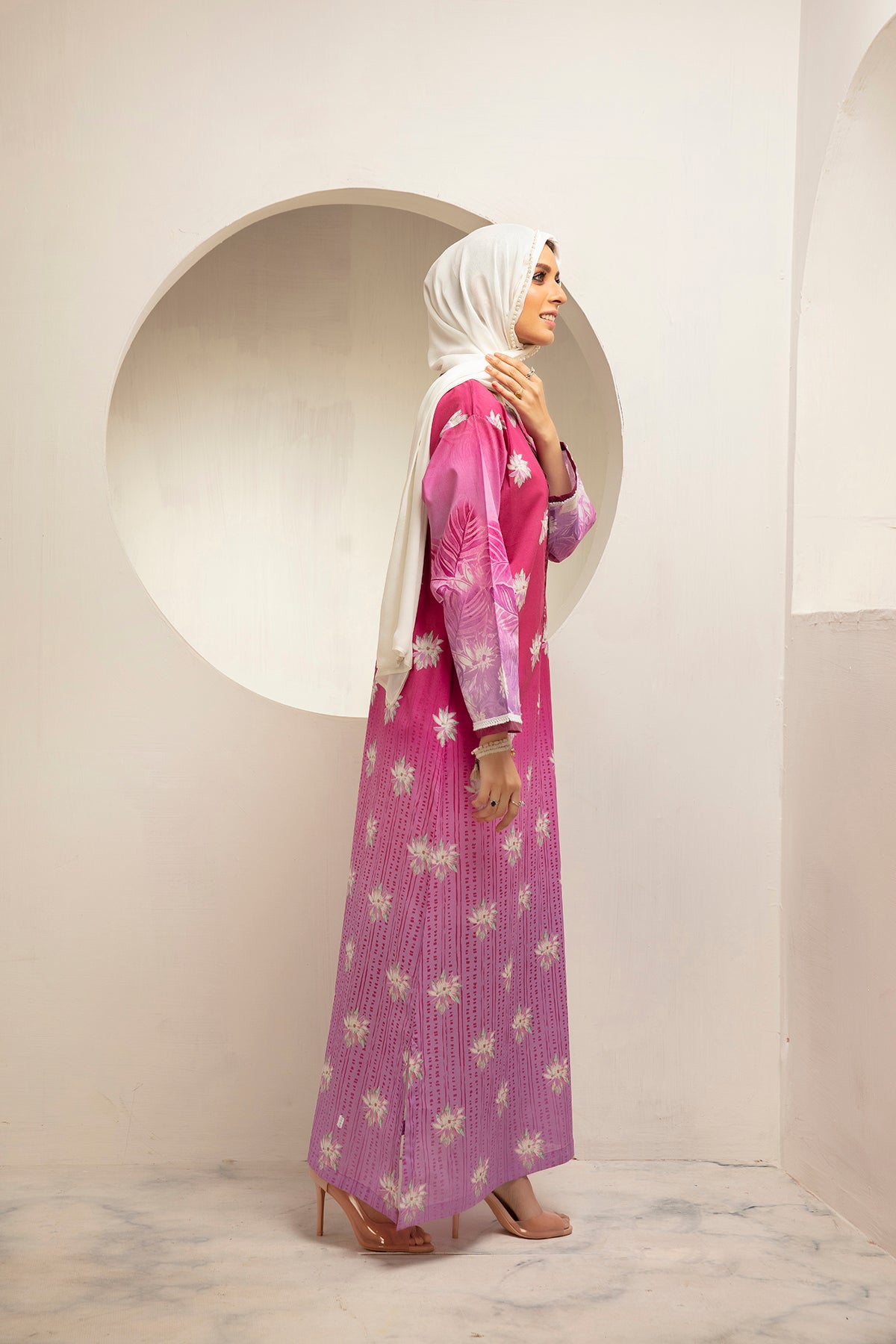 DS21-22 -Digital Cambric Stitched Fustaan-1PC