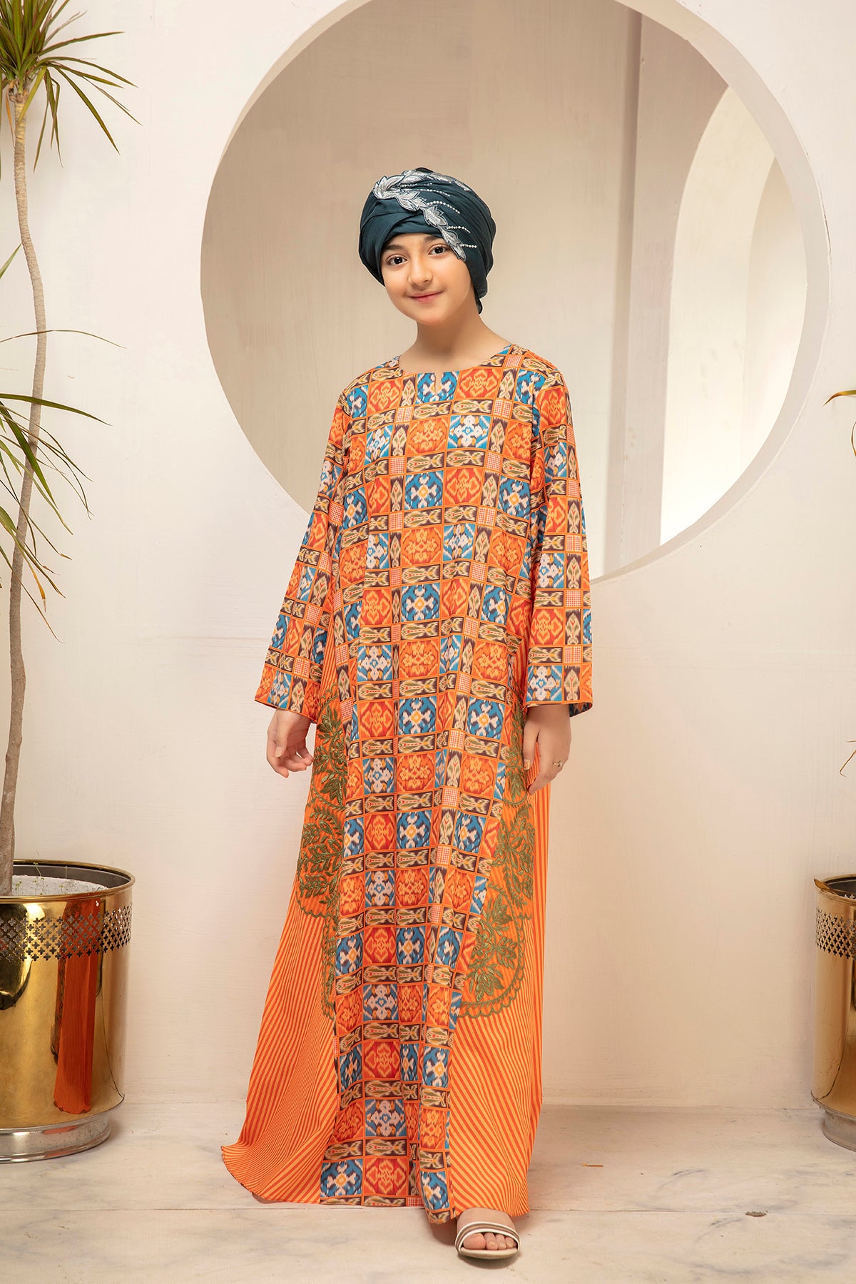 DS21-25-Digital Cambric Embroidered Stitched Fustaan-1PC