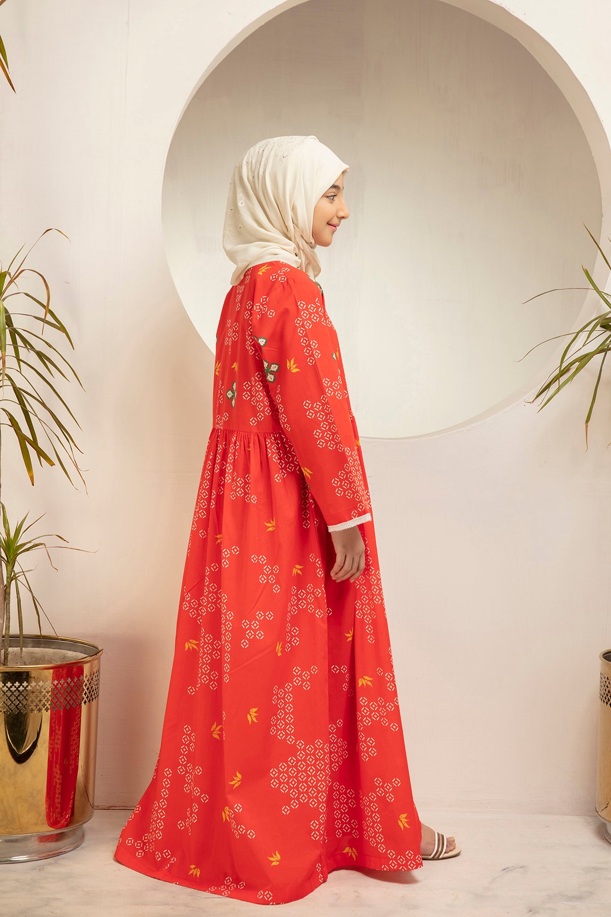 DS21-28-Digital Cambric Stitched Fustaan-1PC