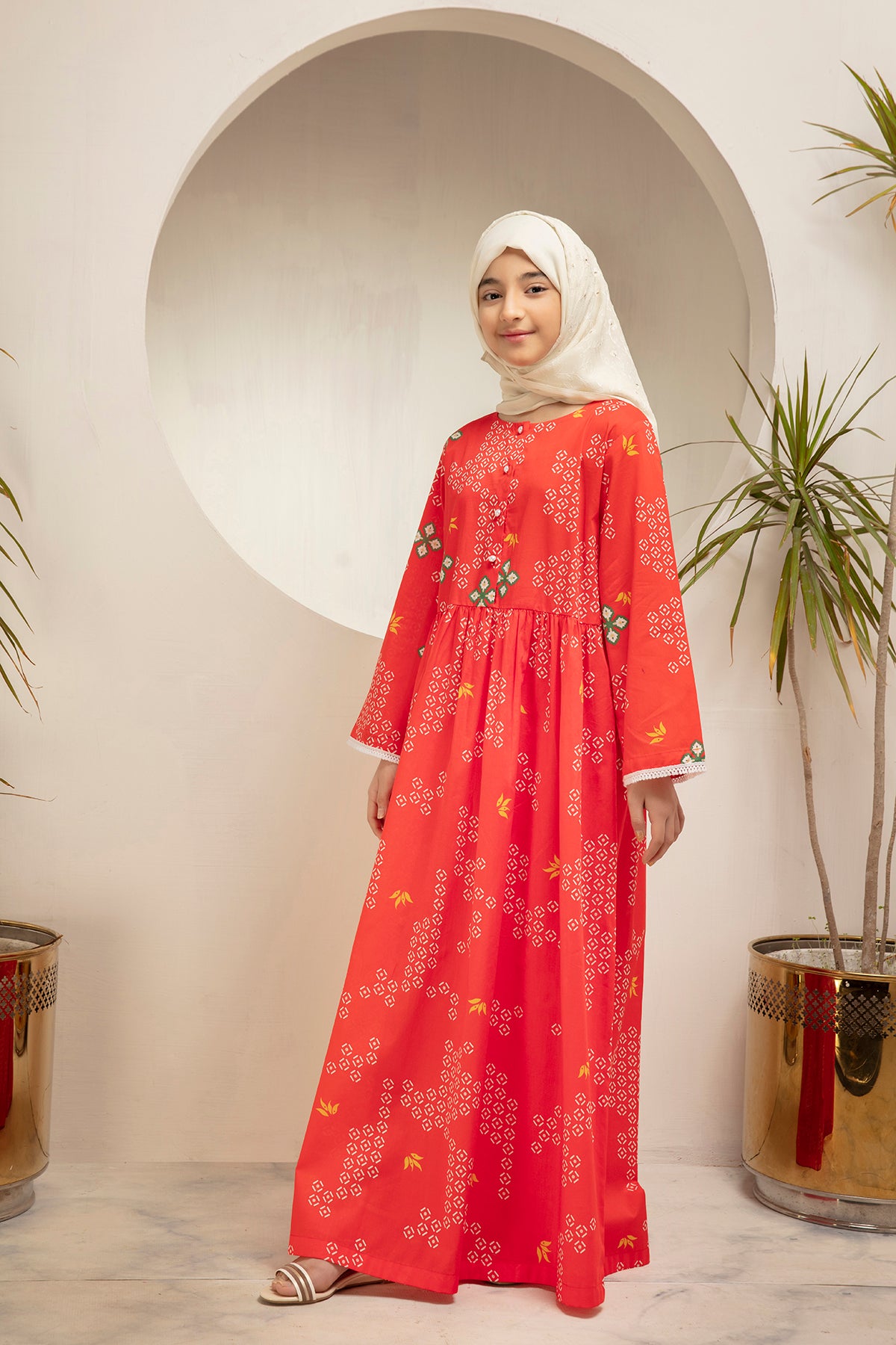 DS21-28-Digital Cambric Stitched Fustaan-1PC