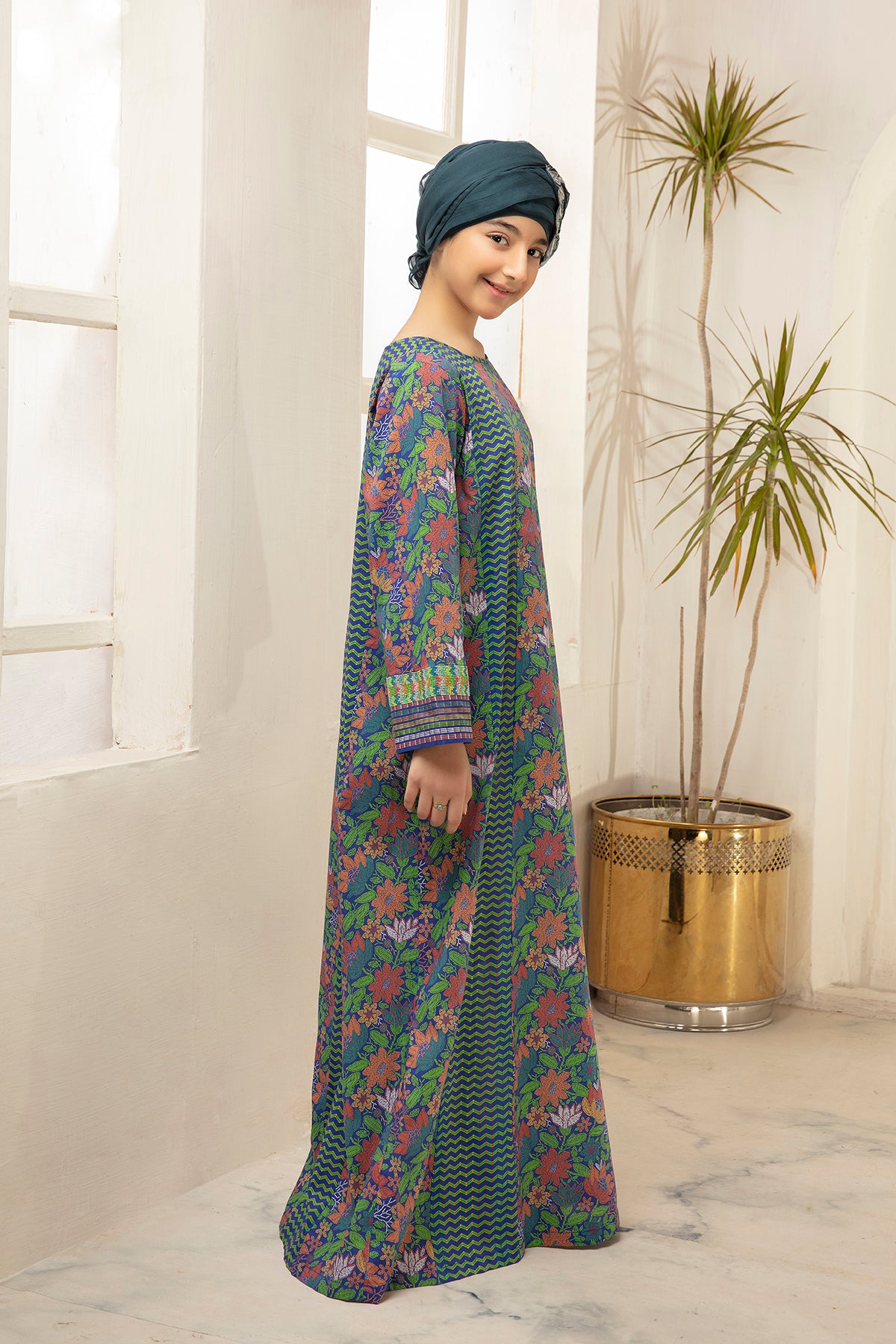 DS21-32-Digital Cambric Paneled Stitched Fustaan-1PC