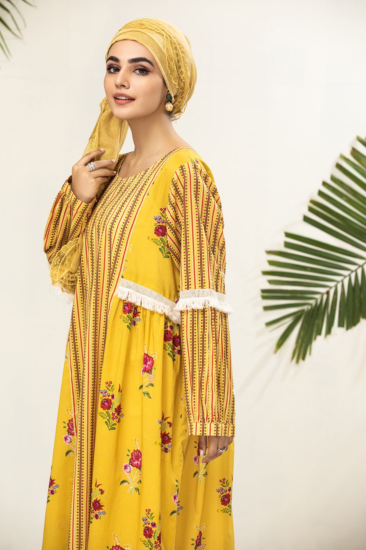 DS21-48-Printed Paneled Lawn Fustaan
