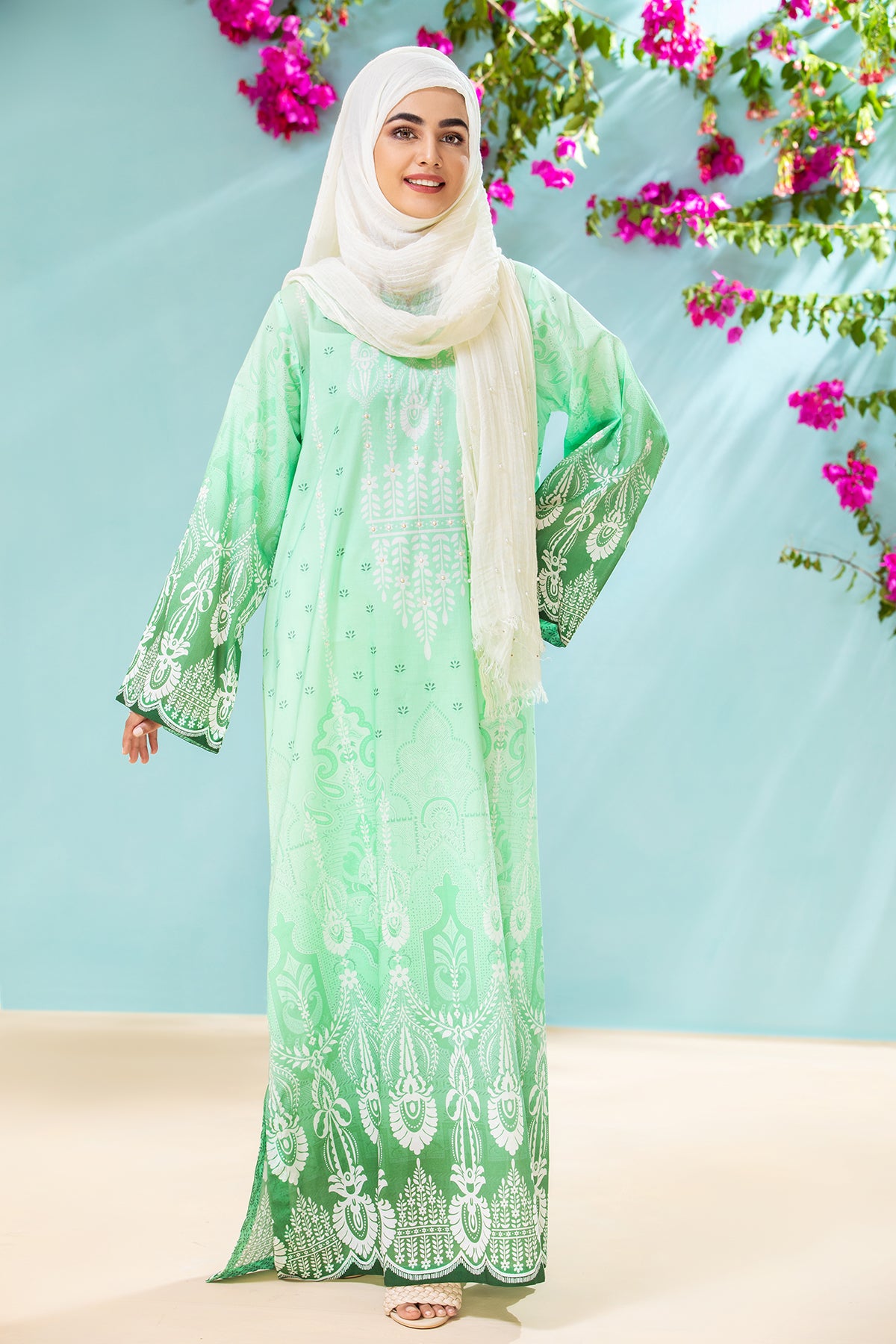 DS21-51 Stylized Printed Lawn Fustaan