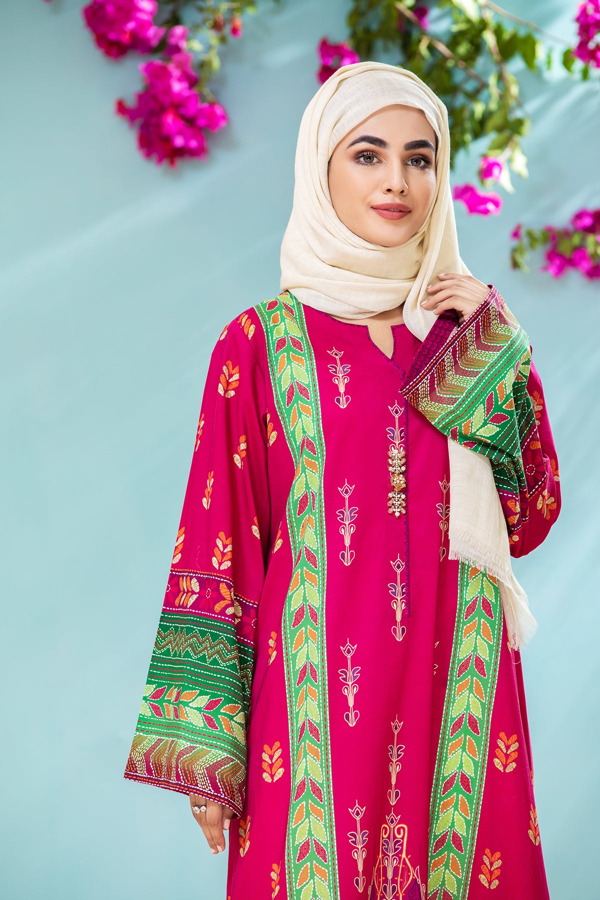 DS21-53 Stylized Printed Lawn Fustaan