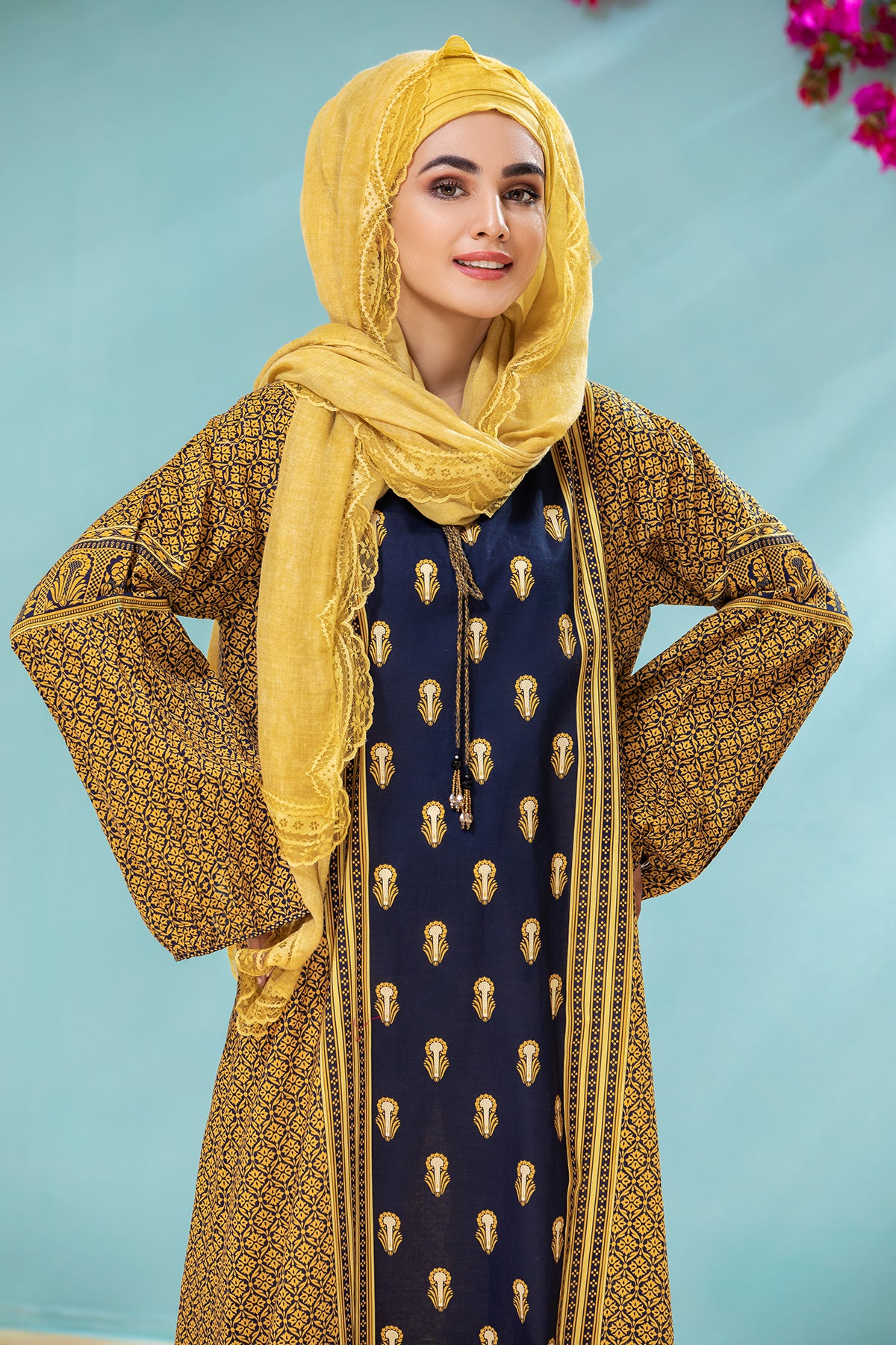 DS21-55-Printed Lawn Fustaan