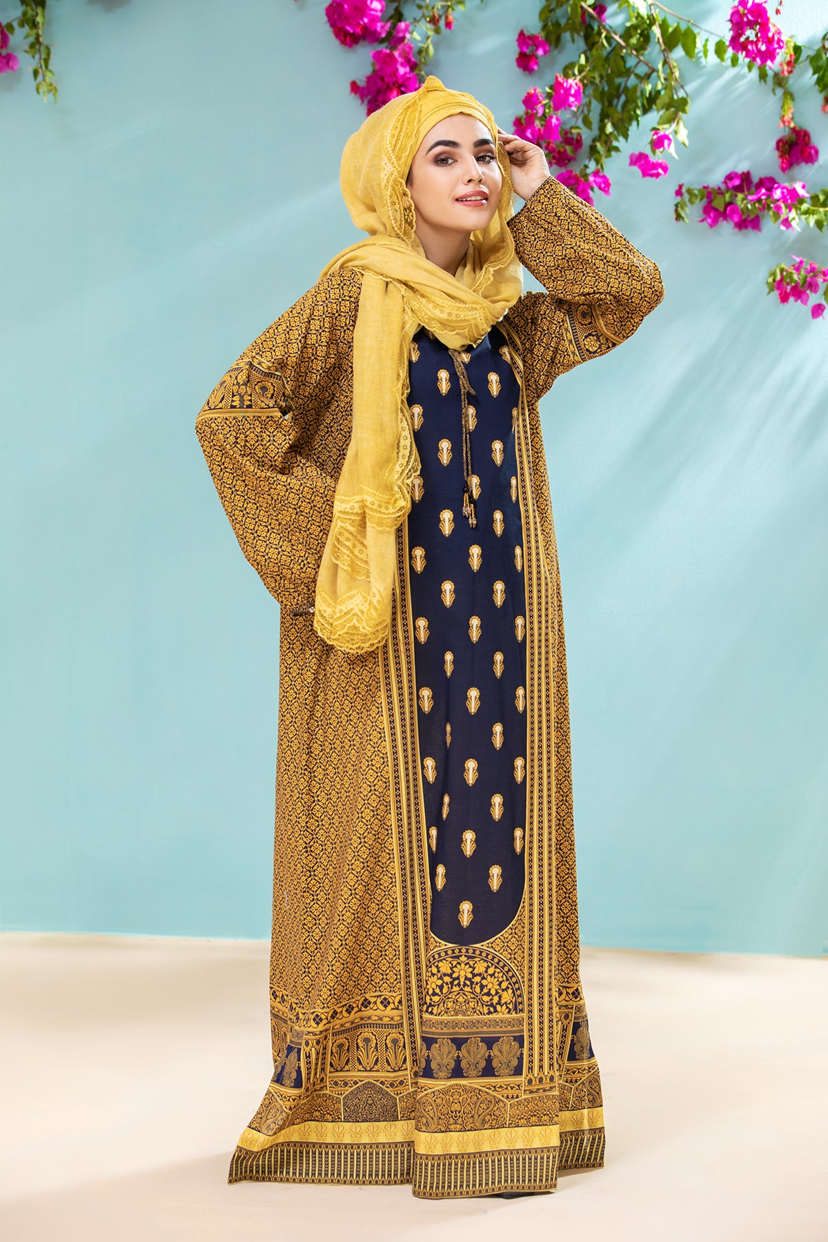 DS21-55-Printed Lawn Fustaan