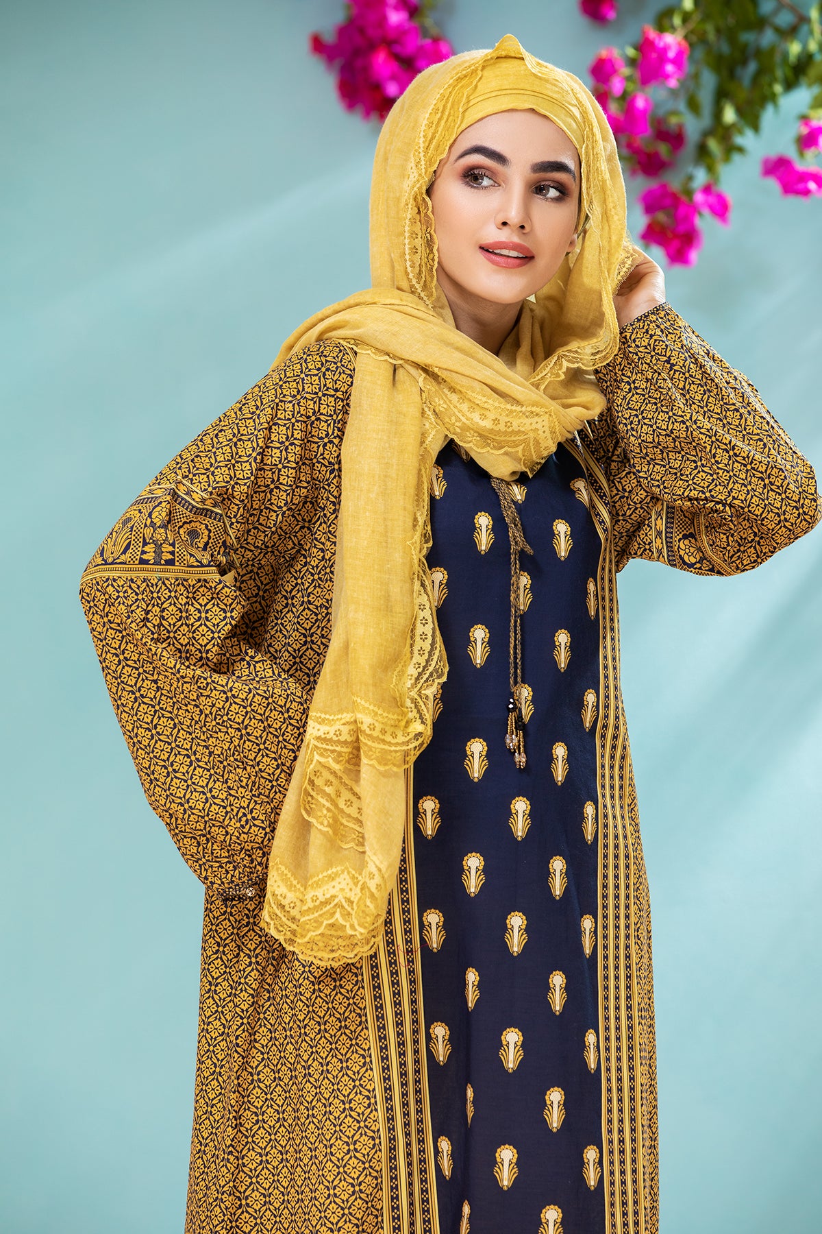 DS21-55-Printed Lawn Fustaan