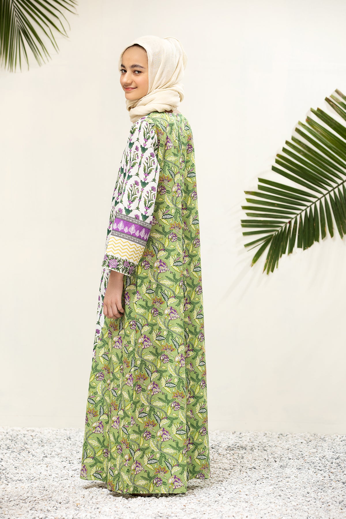 DS21-59/KIDS Back Forward Printed Lawn Fustaan