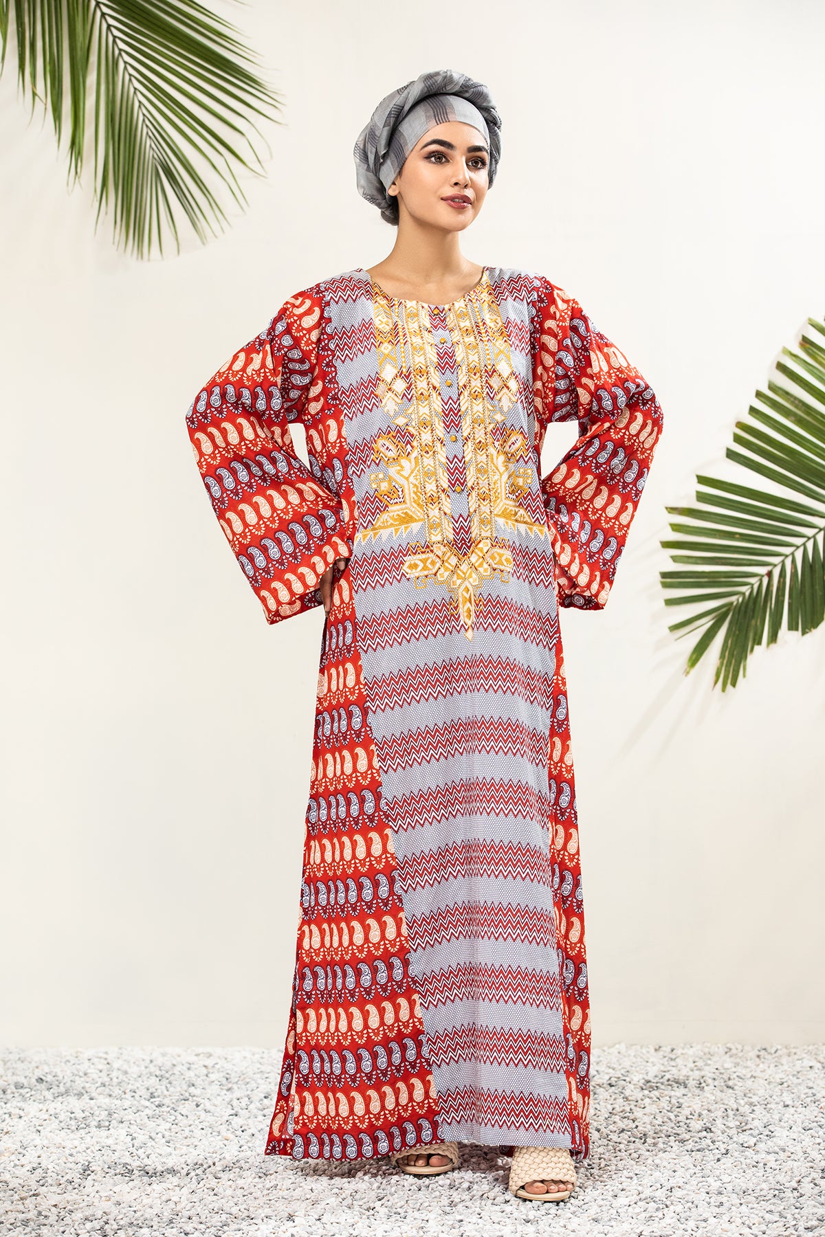 DS21-79 Embroidered Kurta Printed Lawn Fustaan
