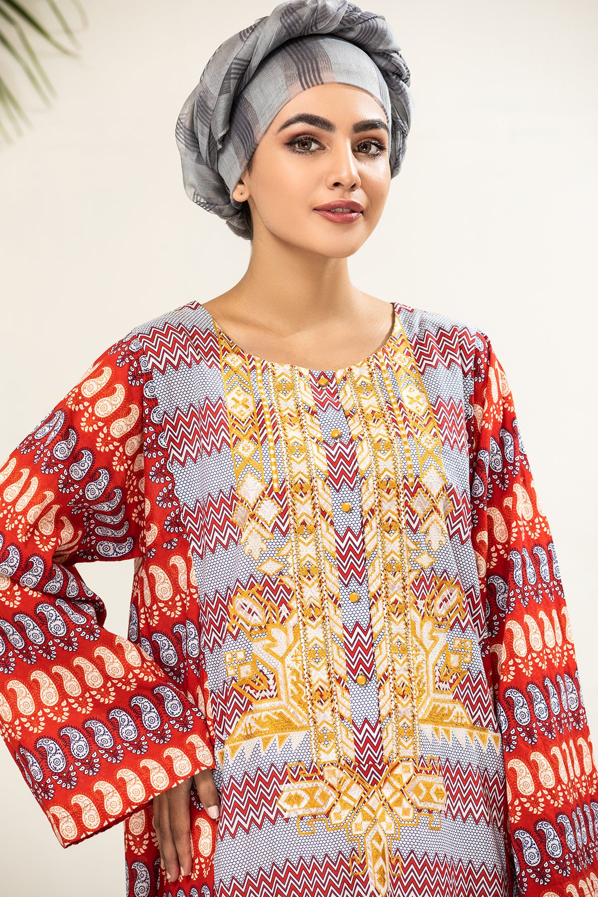 DS21-79 Embroidered Kurta Printed Lawn Fustaan