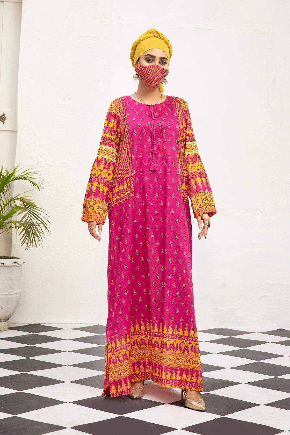 DS21-93-Digital Lawn Stitched Fustaan 1PC