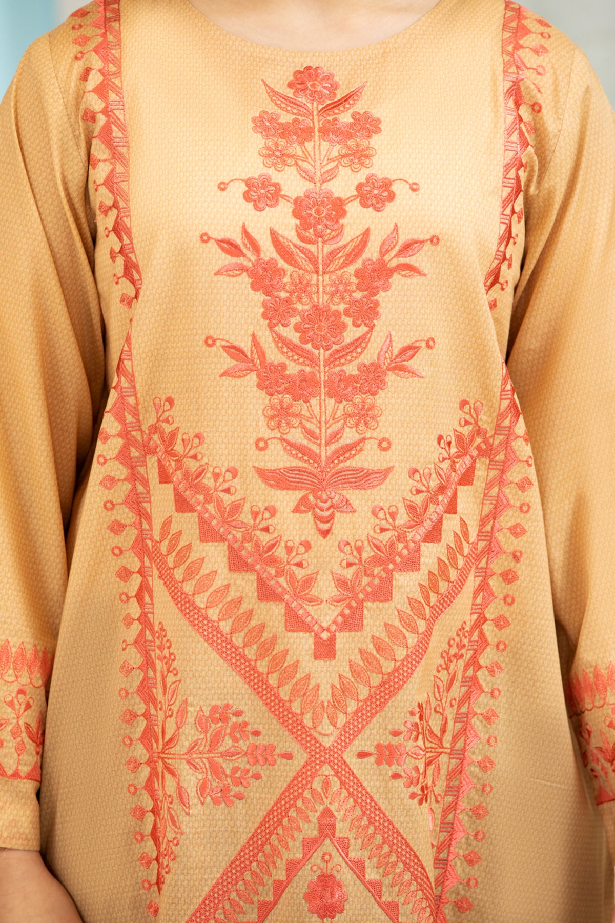 DS21-99 Embroidered Printed Lawn Kids Fustaan