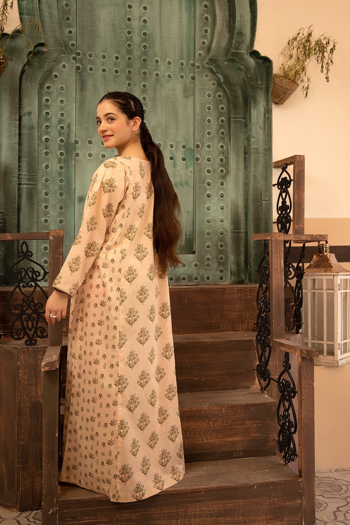 DS22-112-Printed Paneled Fustaan 1PC