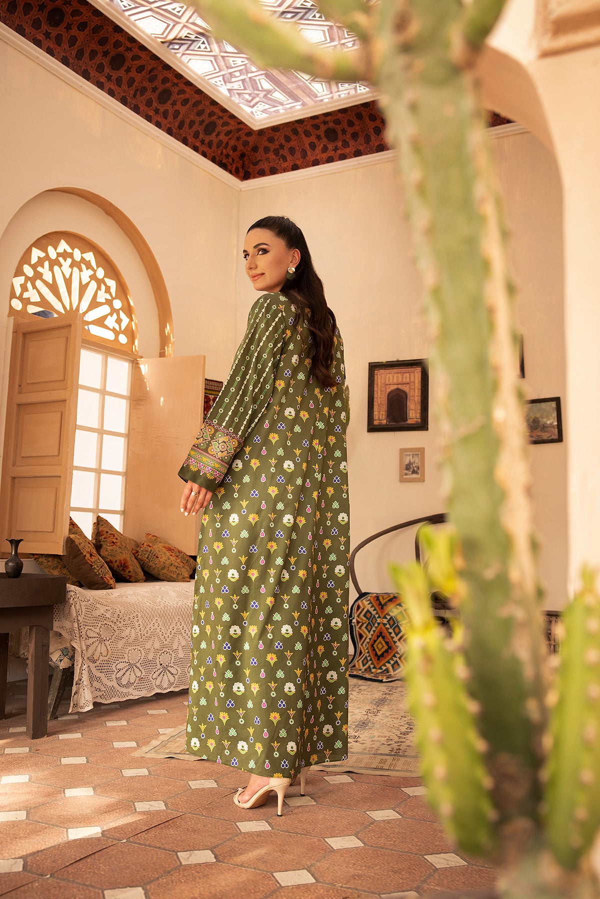 DS22-134-Printed Paneled Fustaan 1PC