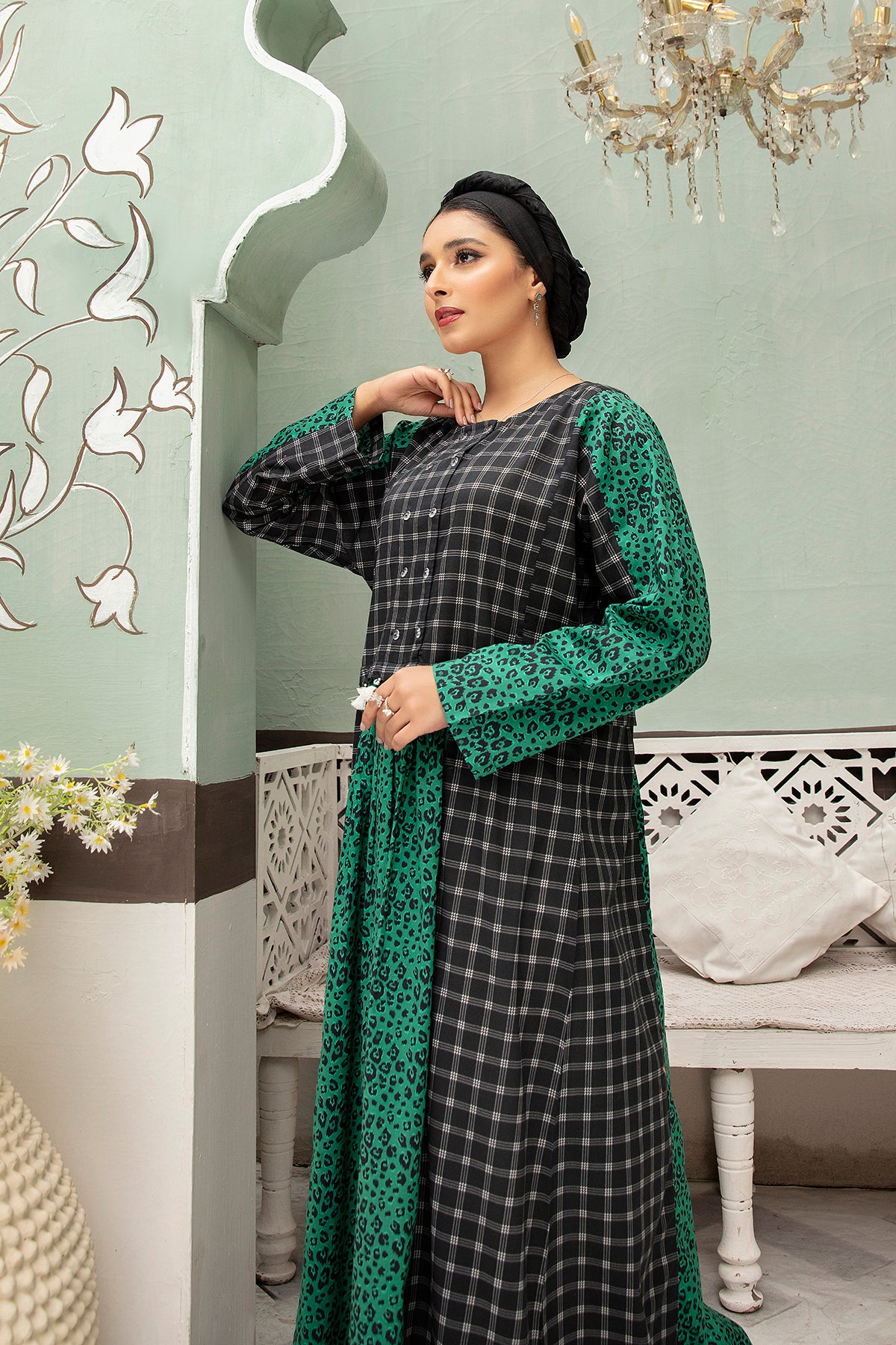 DS22-21-Printed Mix and Match Fustaan 1PC