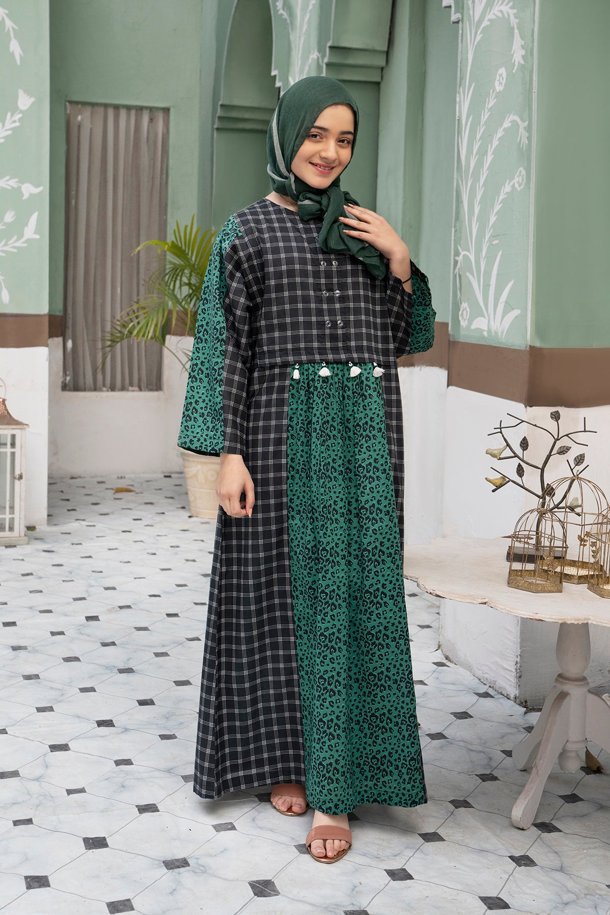 DS22-22-Printed Mix and Match Fustaan 1PC