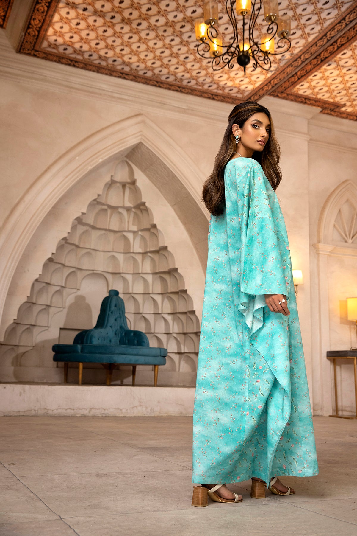 DS22-83- Printed Kaftan Fustaan 1PC