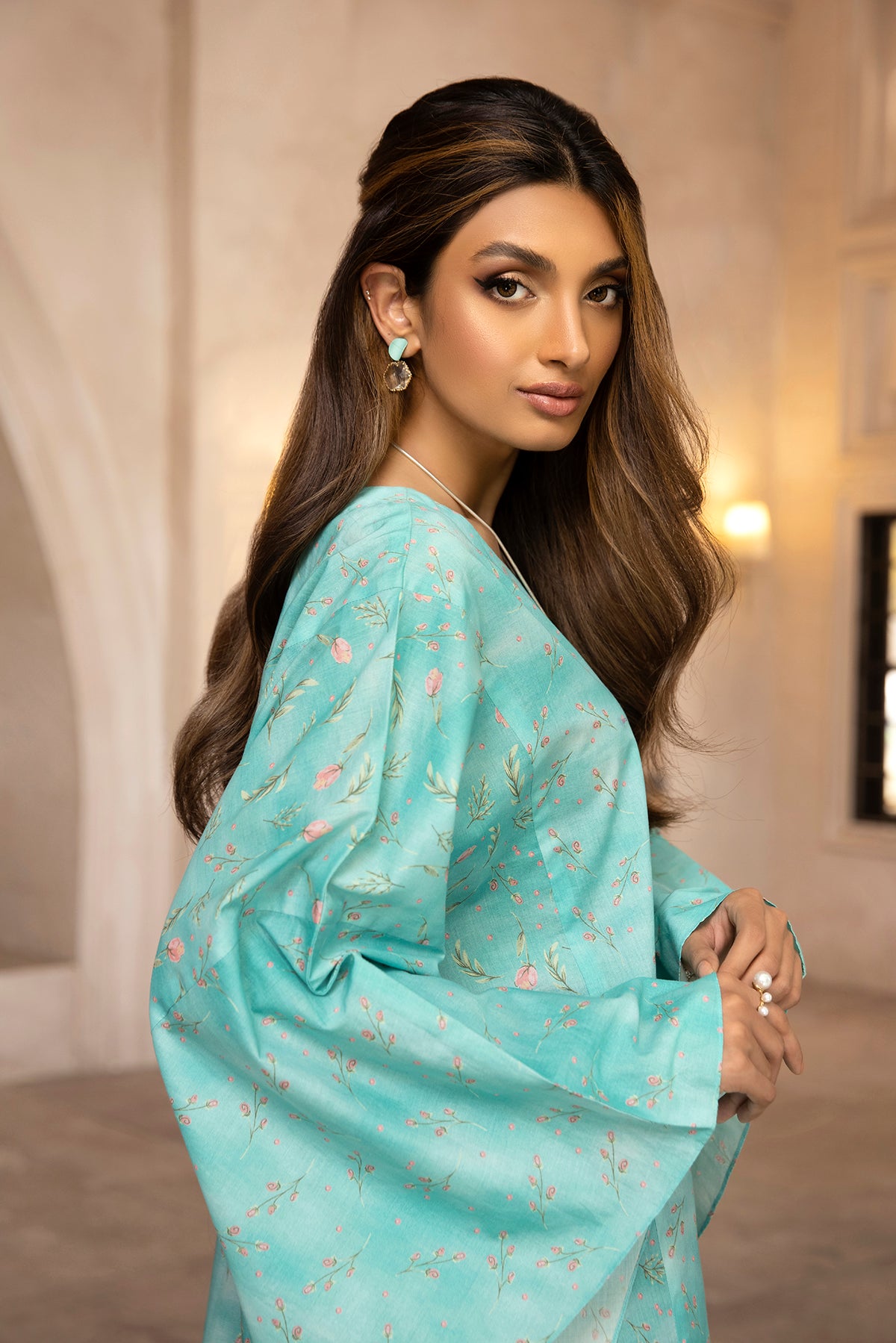 DS22-83- Printed Kaftan Fustaan 1PC