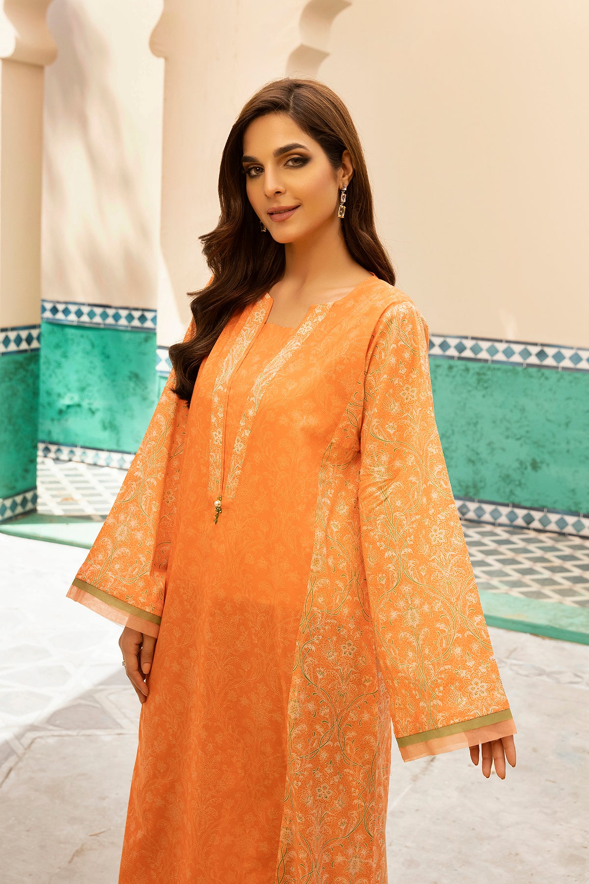 DS22-84-Printed Paneled Fustaan 1PC