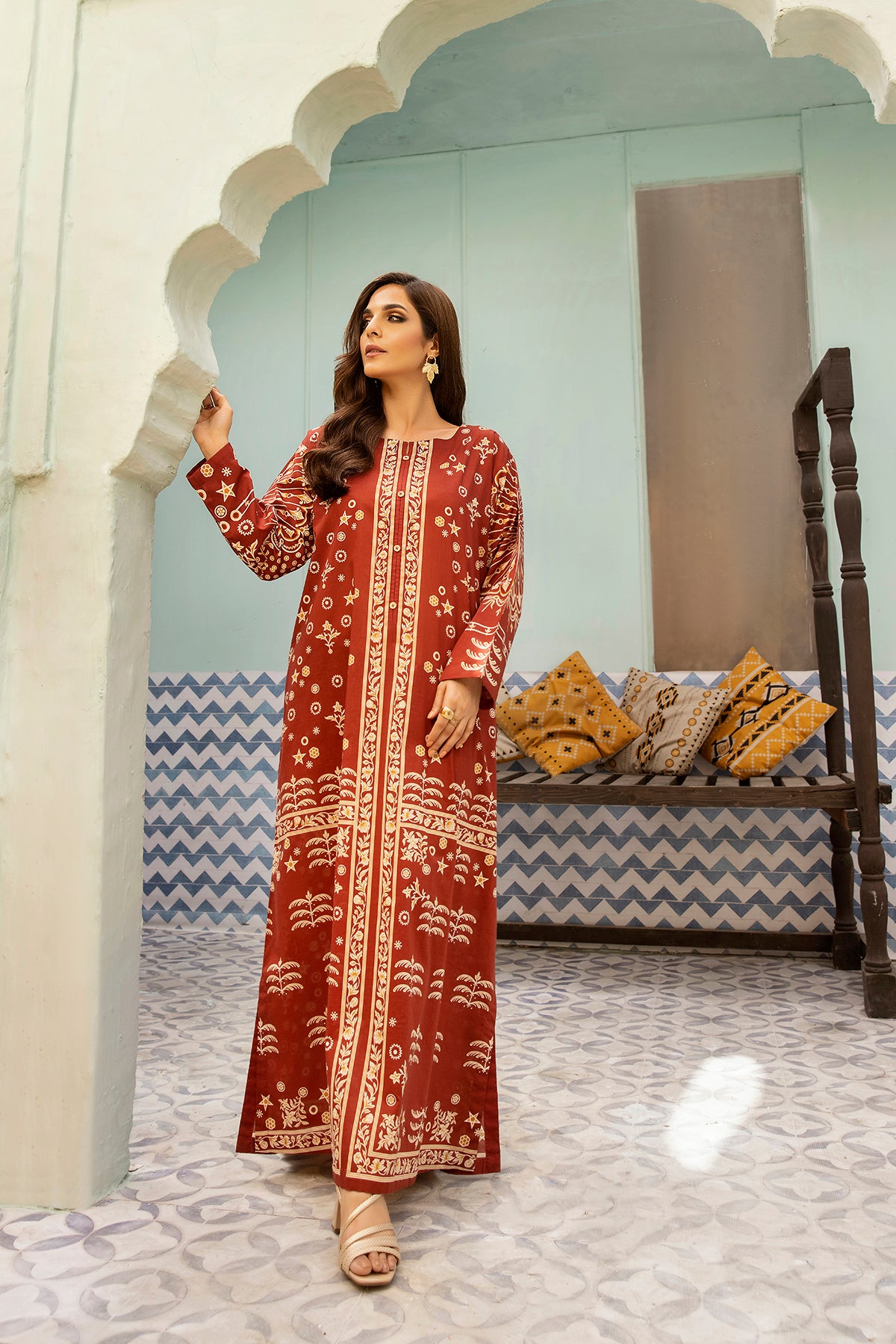 DS22-87-Loose Cut Printed Fustaan 1PC