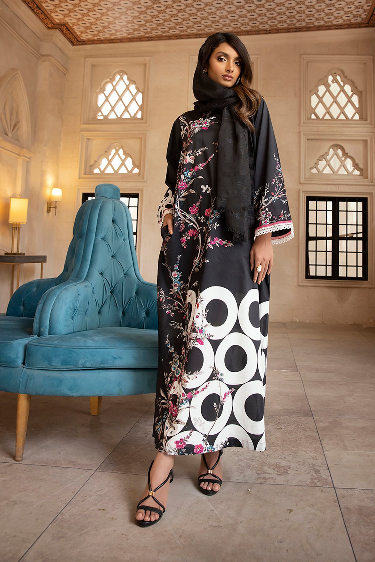 DS22-89- A-Line Printed Fustaan 1PC