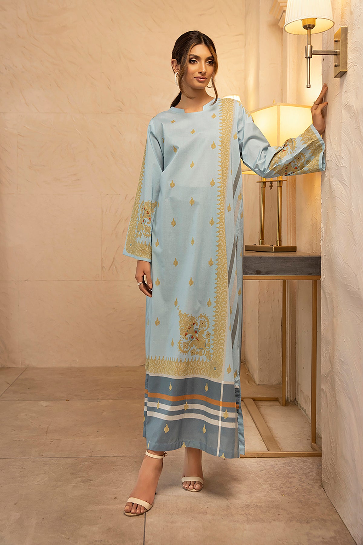 DS22-96- A-Line Printed Fustaan 1PC