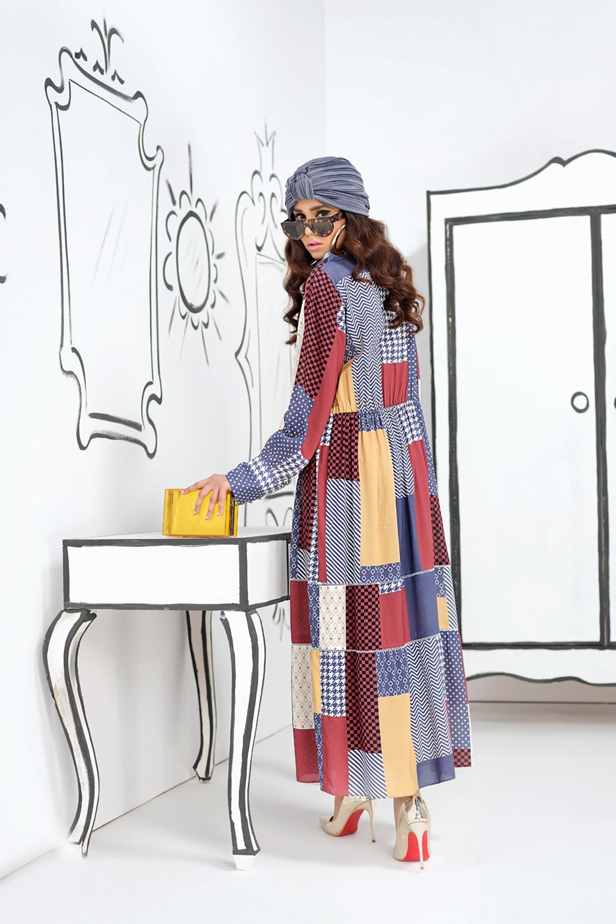 FS20-14 Digital Printed Modal Fusion Dress - 1PC