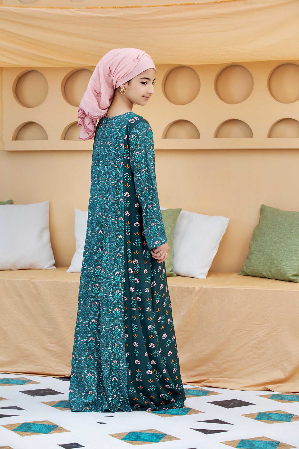 DSW20-04 Printed Stitched Fustaan for Kids 1PC