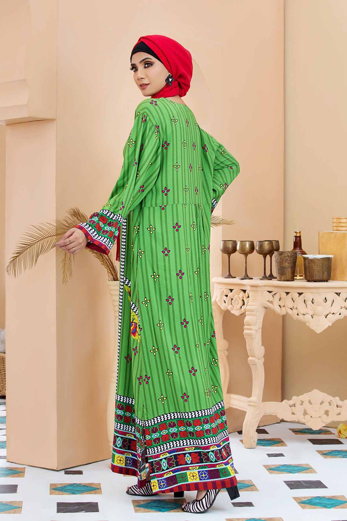 DSW20-10 Printed Stitched Fustaan 1PC