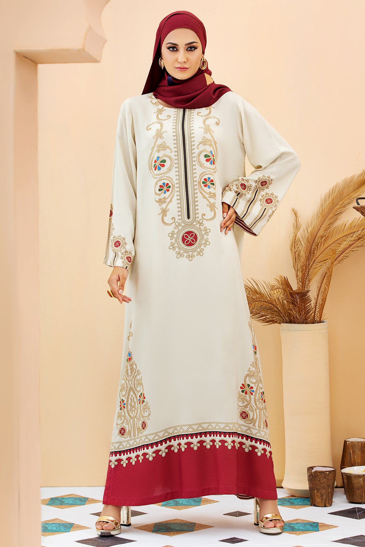 DSW20-13 Printed Stitched Fustaan 1PC