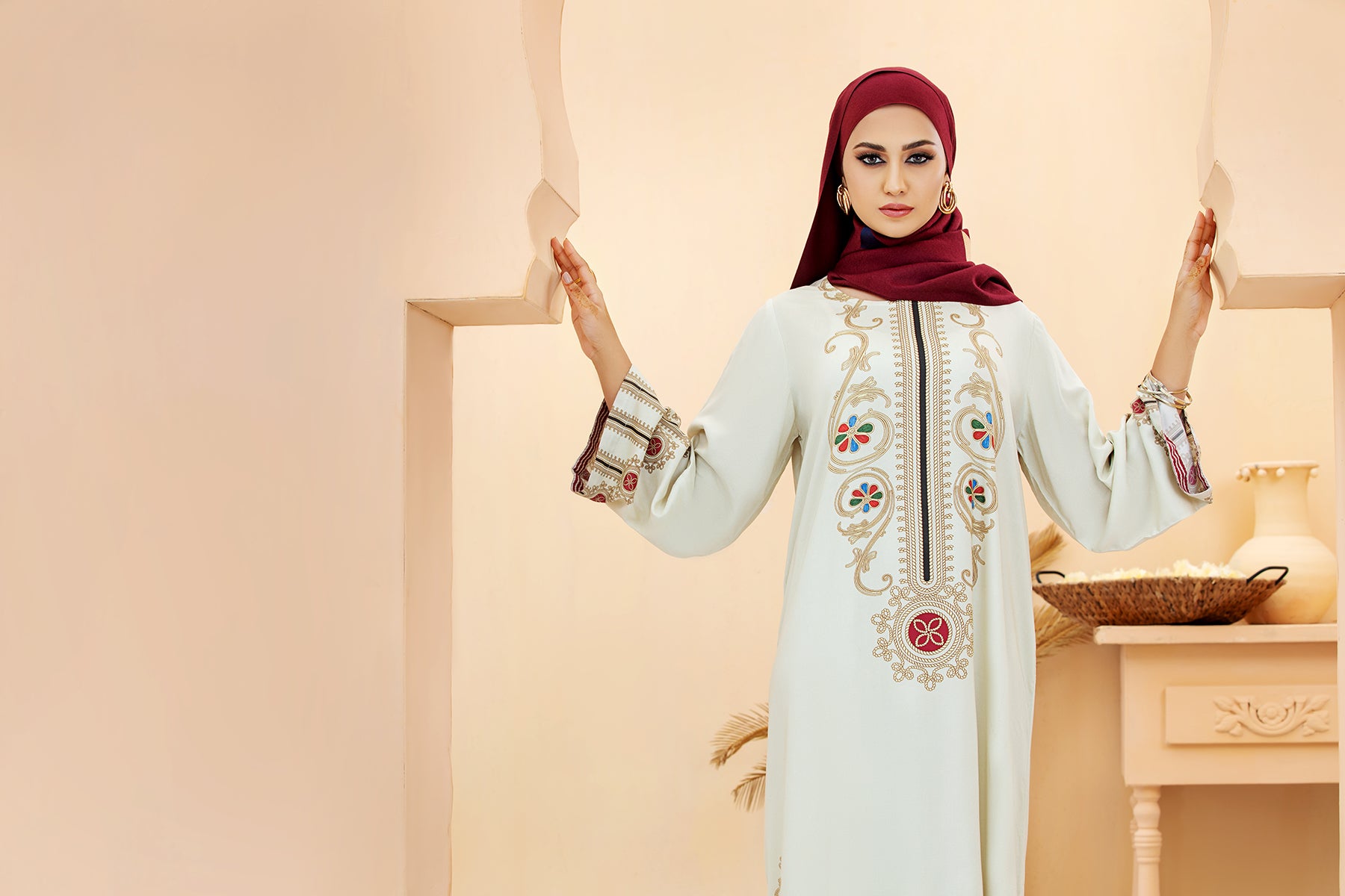 DSW20-13 Printed Stitched Fustaan 1PC