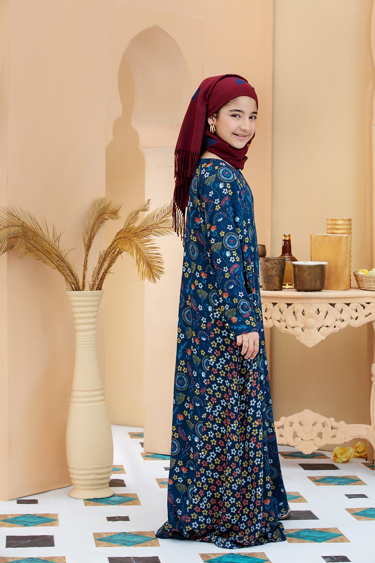 DSW20-15 Printed Stitched Fustaan for Kids 1PC