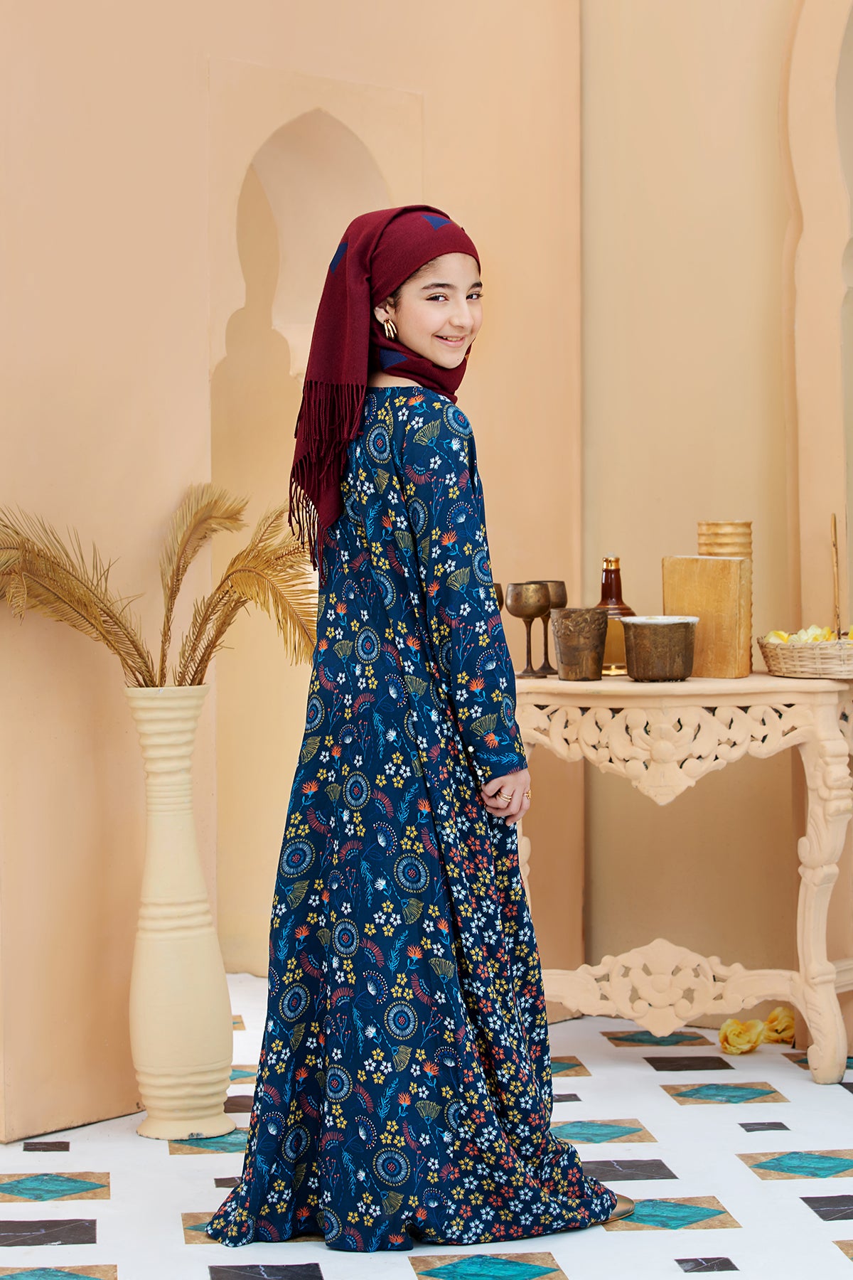 DSW20-15 Printed Stitched Fustaan for Kids 1PC