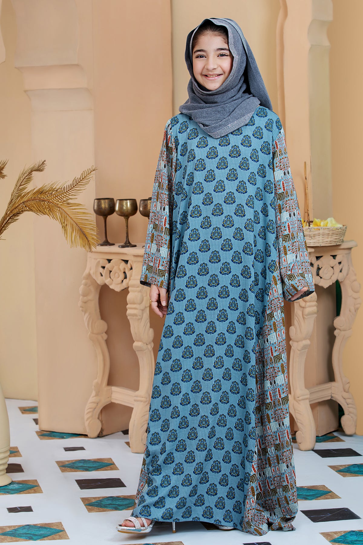 DSW20-23 Printed Stitched Fustaan for Kids 1PC