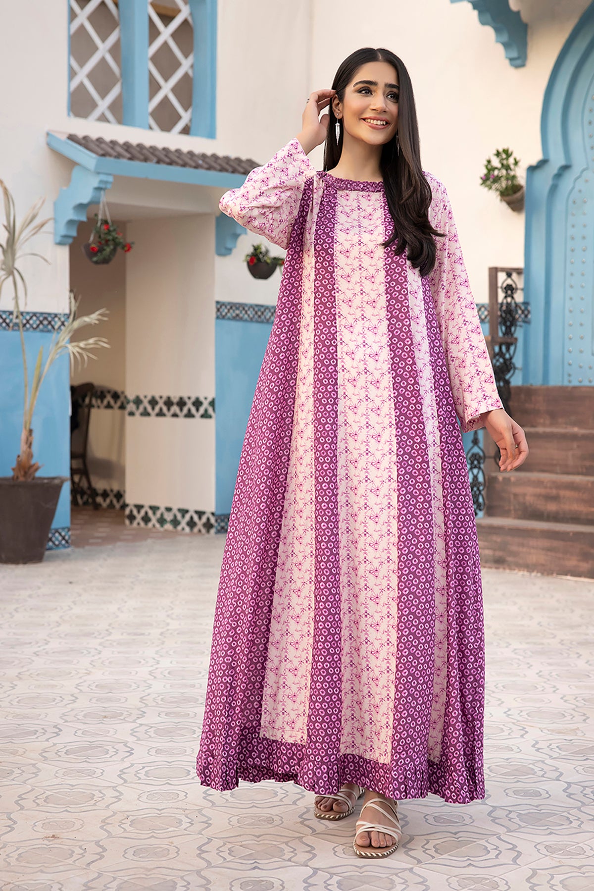 DSW21-38-Mix & Match Panneled Printed Fustaan 1PC