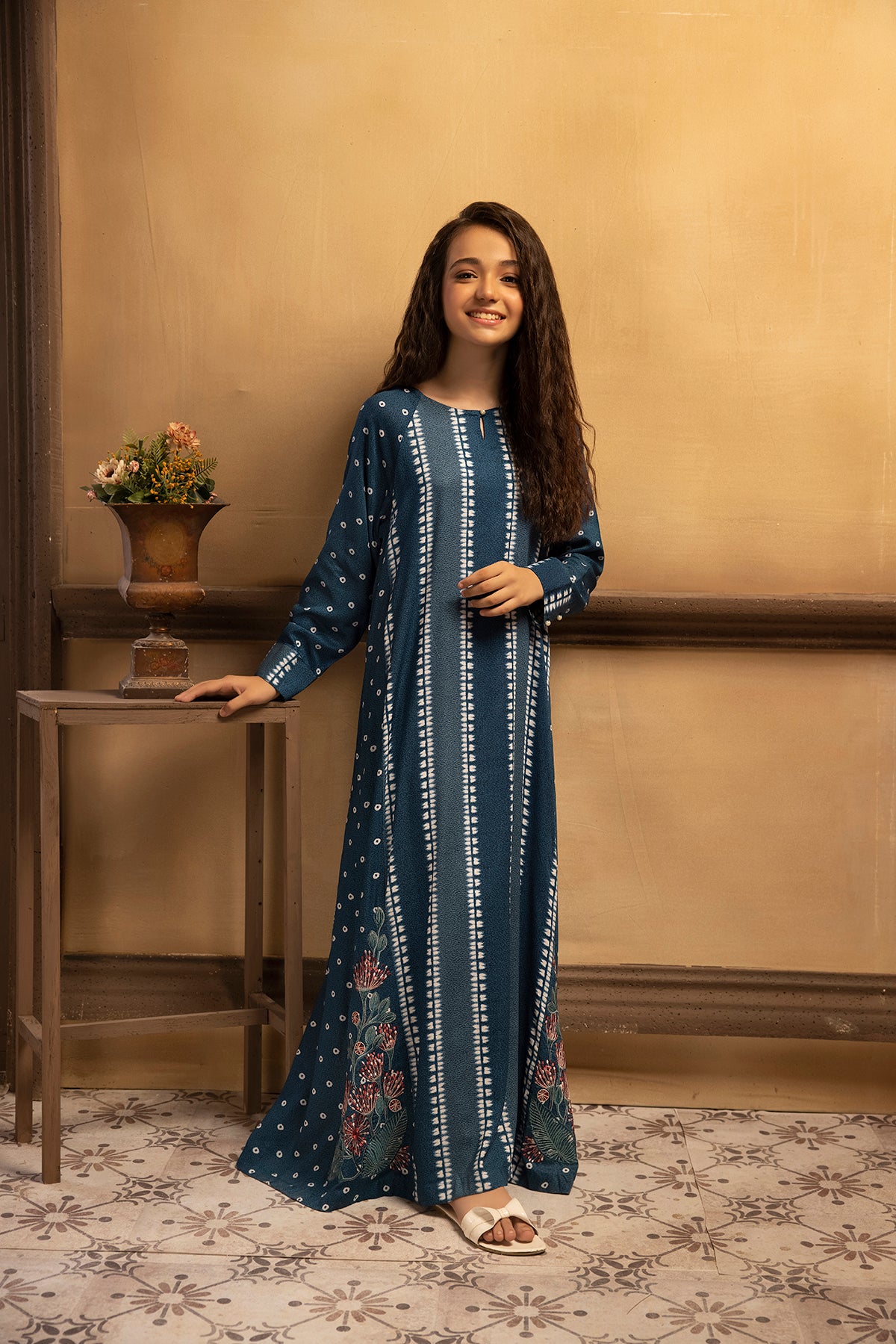 DSW22-07-Printed Embroidered Fustaan 1PC
