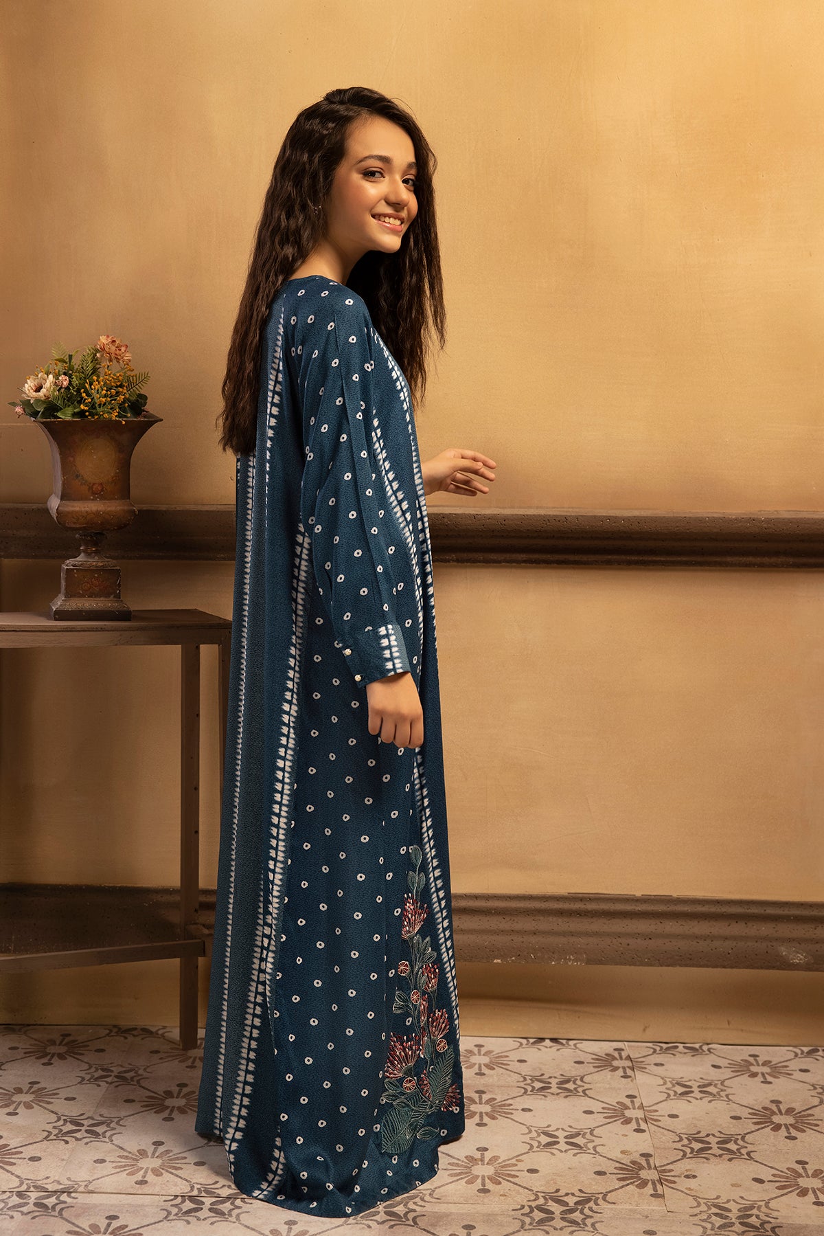 DSW22-07-Printed Embroidered Fustaan 1PC