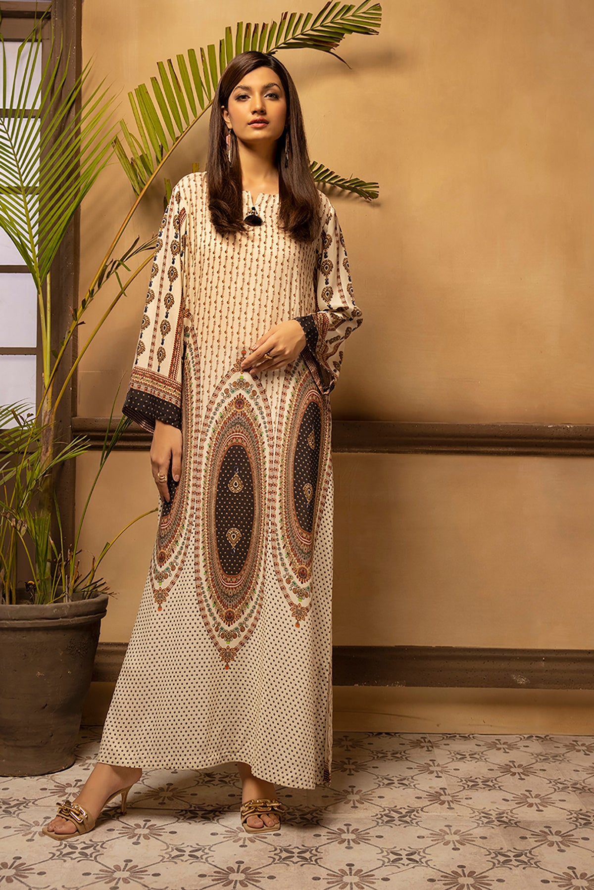 DSW22-11-Printed Straight Fustaan 1PC
