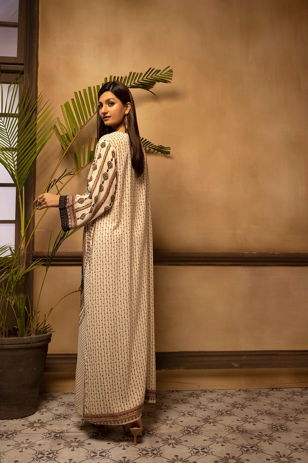 DSW22-11-Printed Straight Fustaan 1PC