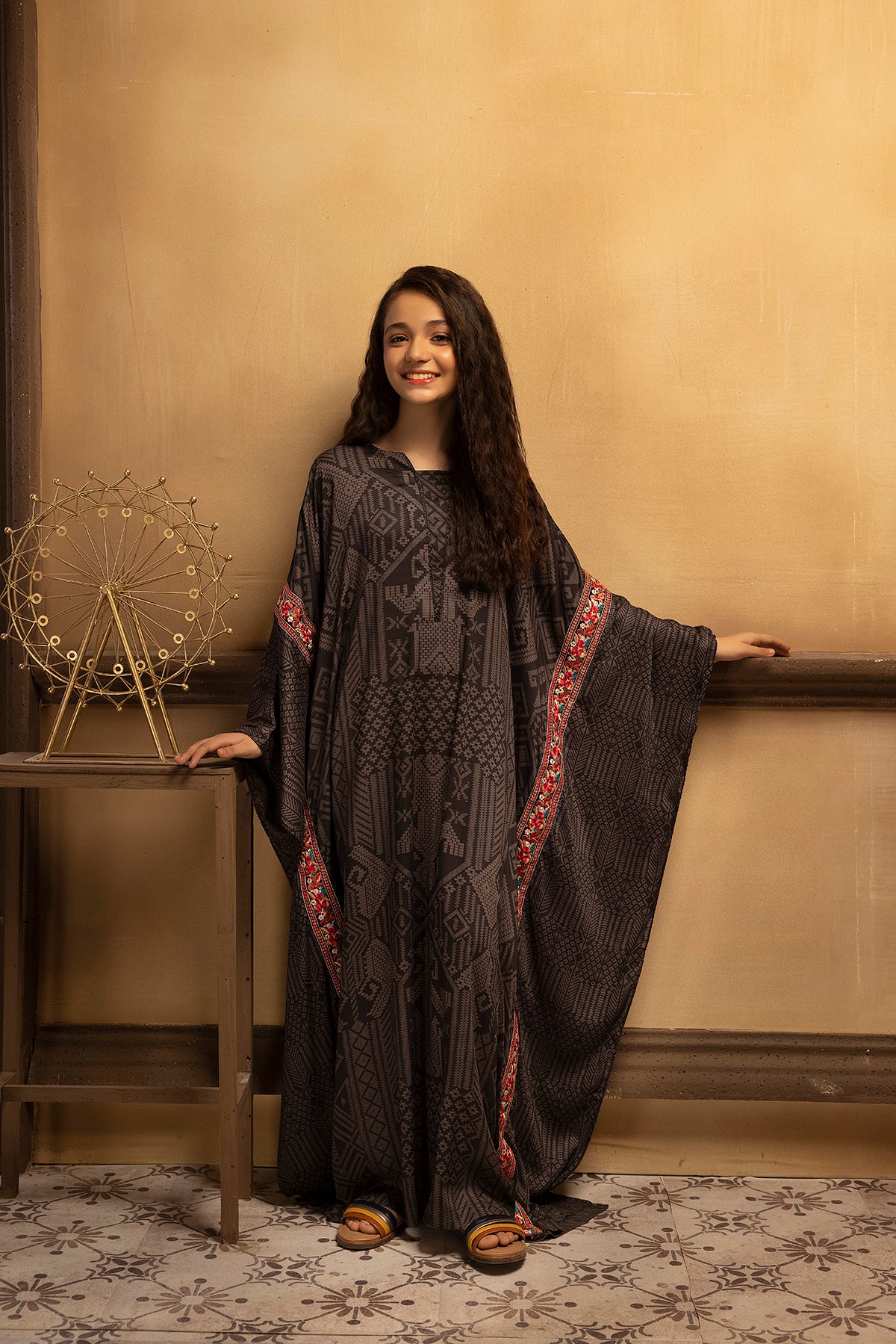 DSW22-35-Printed Embroidered Fustaan 1PC