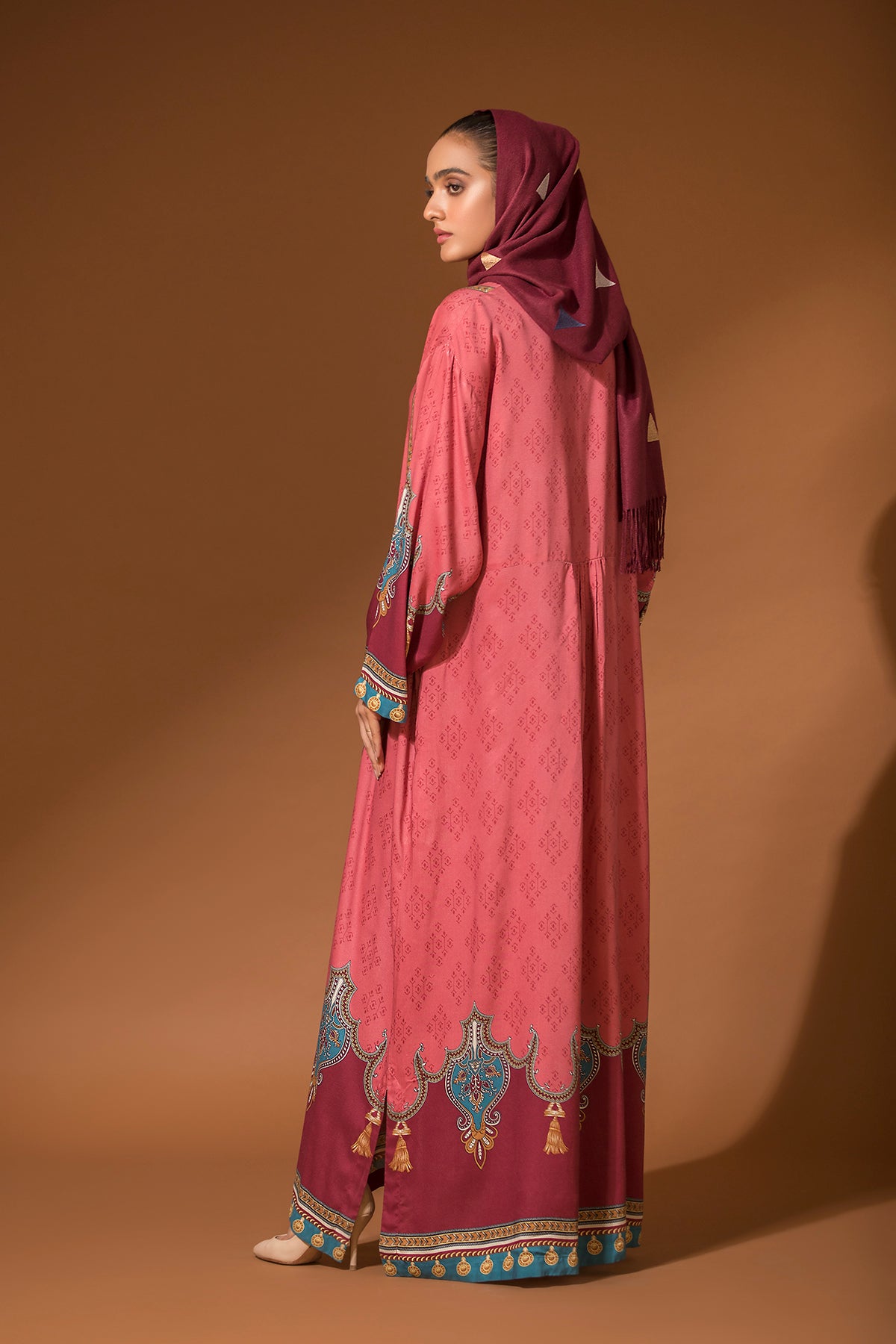 DW20-04 Digital Printed Linen Stitched Fustaan with Mask 1PC