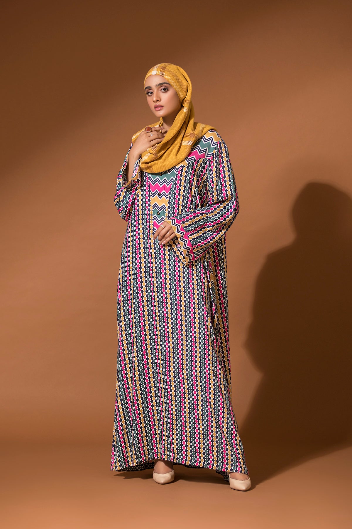 DW20-28 Digital Printed Linen Stitched Fustaan with Mask 1PC