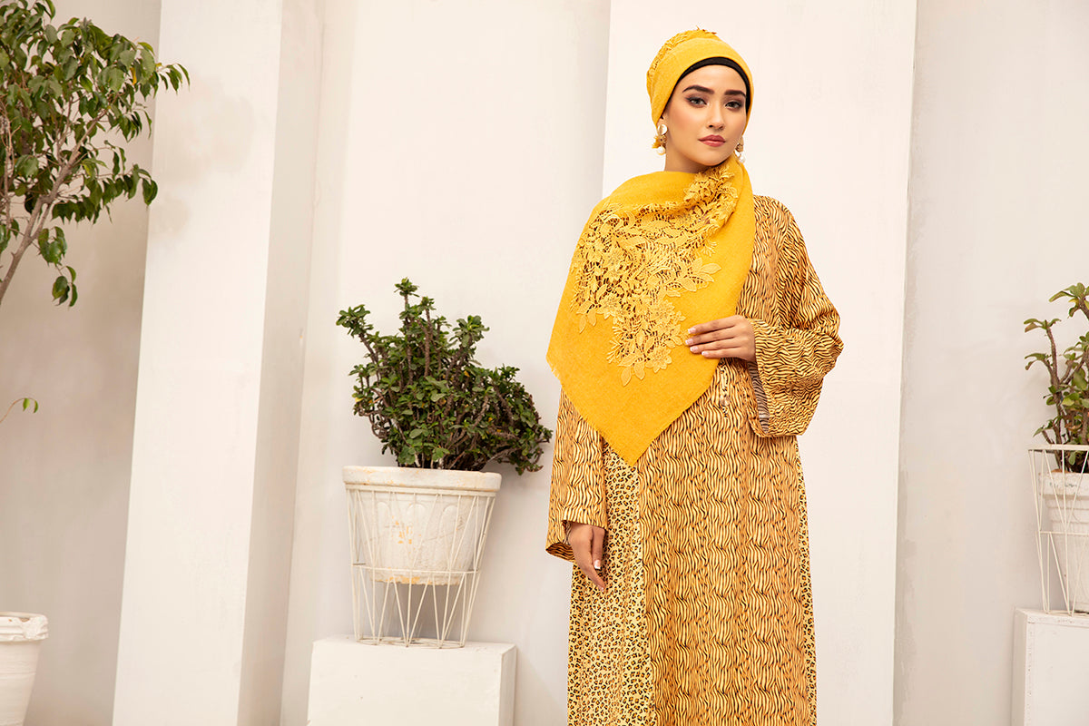 DW20-50 Digital Printed Linen Stitched Fustaan with Mask 1PC