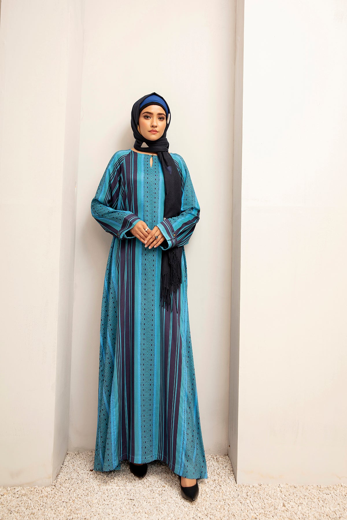 DW20-57 Digital Printed Linen Stitched Fustaan with Mask 1PC