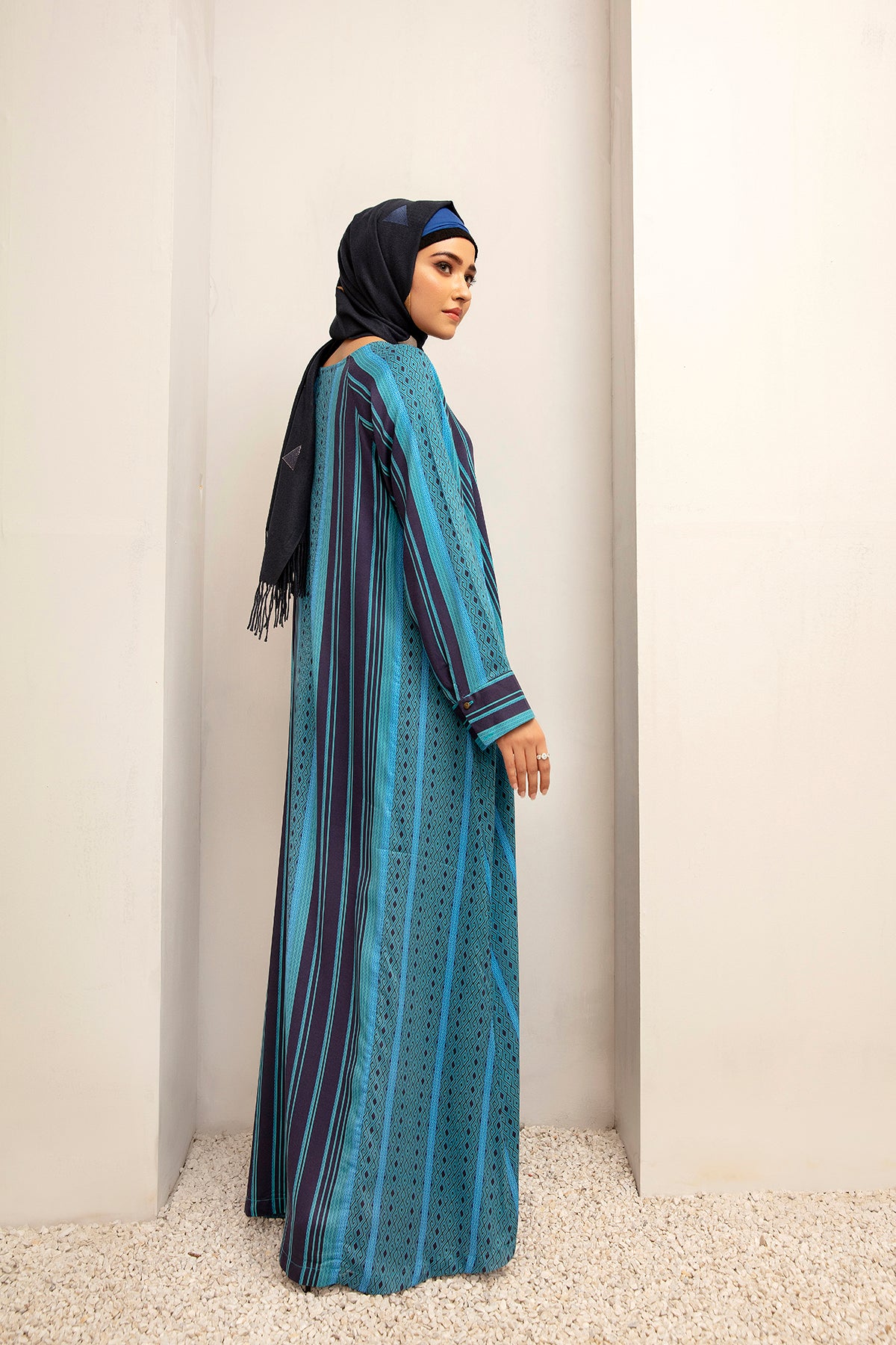 DW20-57 Digital Printed Linen Stitched Fustaan with Mask 1PC