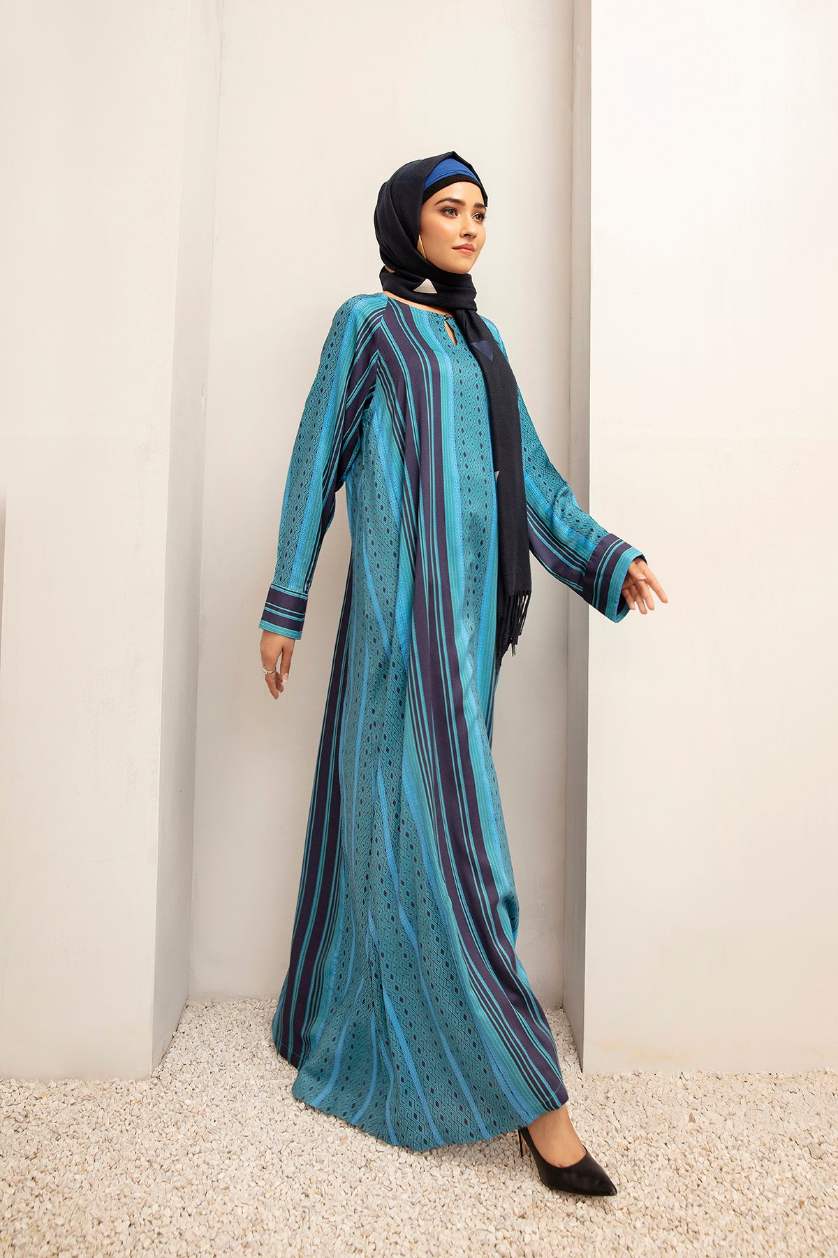 DW20-57 Digital Printed Linen Stitched Fustaan with Mask 1PC